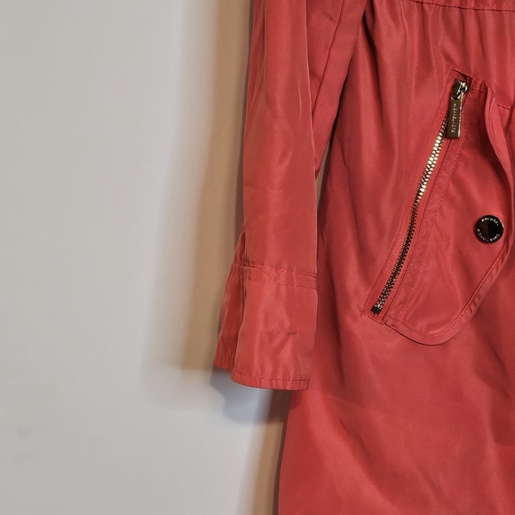 Michael Kors Coral Windbreaker Jacket Full Zip Gold Accents Wmns Extra Small - Picture 4 of 15